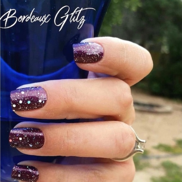 *Retired* Color Street: Bordeaux Glitz | Purple Wine Glitter Sparkle Fall Jewel - Picture 6 of 11